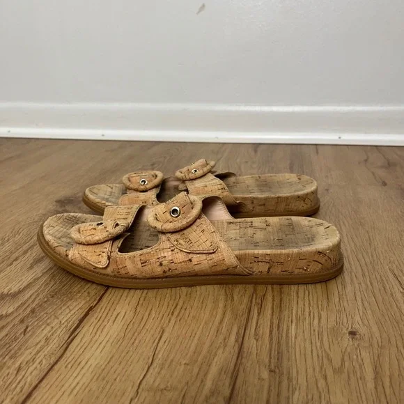 Kate Spade New York Rhodes Cork Double Buckle Slide Sandals Women's Size‎ 8 - Picture 2 of 10